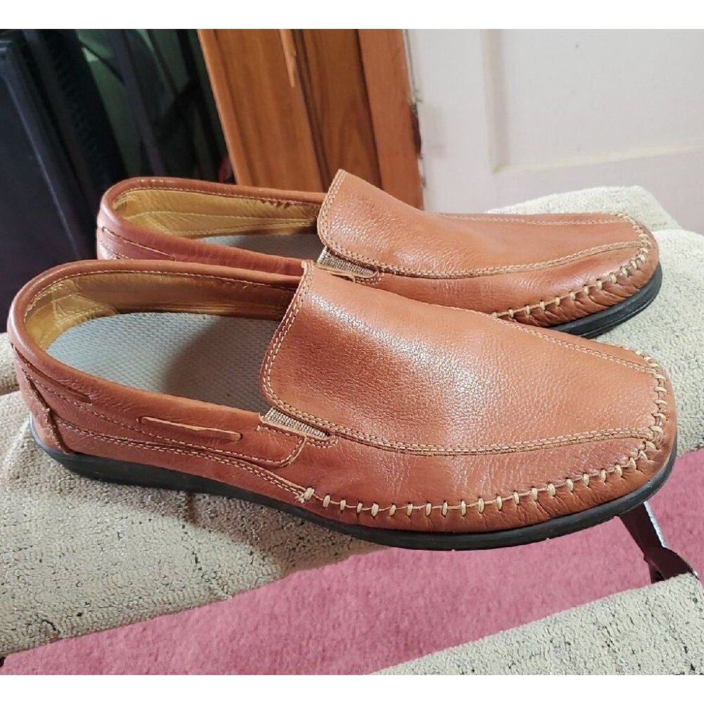 Brazilian TVG tan leather moccasin loafers size Brazil 44 & US 11 #602546